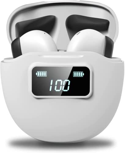 CedarTrap Wireless Earbuds Air 5P, überlegener Stereo-Sound, Bluetooth-Kopfhörer, In-Ear, LED-Display, kabellose Kopfhörer für iPhone und Android Weiß von CedarTrap