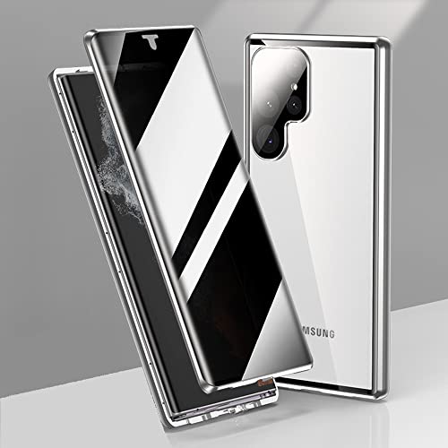 CeeEee Anti-Spy Case für Samsung S22 Ultra Hülle 5G Ultra Dünn Magnetische Cover mit Dual Gehärtetem Glas Clear Case für Galaxy S22 Ultra - Silber CeeEee Anti-Spy Case für Samsung S22 Ultra Hülle 5G Ultra Dünn Magnetische Cover mit Dual Gehärtetem Glas Clear Case für Galaxy S22 Ultra - Silber von CeeEee