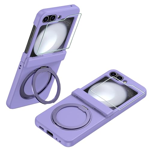CeeEee Compatible with Samsung Galaxy Z Flip 6 Hülle 5G Stoßfest Dünn Case mit Ring Rotating Stand Protective Schutzhülle, Unterstützt magnetisches Laden - Lila CeeEee Compatible with Samsung Galaxy Z Flip 6 Hülle 5G Stoßfest Dünn Case mit Ring Rotating Stand Protective Schutzhülle, Unterstützt magnetisches Laden - Lila von CeeEee