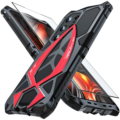 CeeEee Handyhülle für Galaxy S25 Ultra Militär Protction Hülle Metall und Silikon Stoßfeste Rugged Outdoor Case mit Screen Protector - Rot CeeEee Handyhülle für Galaxy S25 Ultra Militär Protction Hülle Metall und Silikon Stoßfeste Rugged Outdoor Case mit Screen Protector - Rot von CeeEee