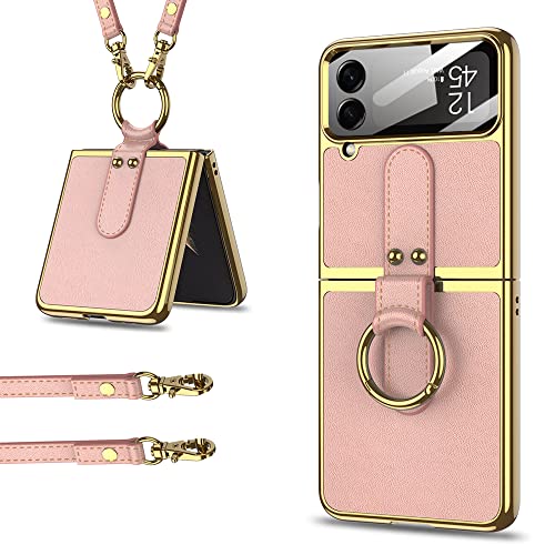 CeeEee Hülle für Samsung Galaxy Z Flip 4 5G Klapphüllen mit Ring und Abnehmbarer Umhängeriemen und Leder Klappbar Handyhülle Ultra Dünn, Rosa CeeEee Hülle für Samsung Galaxy Z Flip 4 5G Klapphüllen mit Ring und Abnehmbarer Umhängeriemen und Leder Klappbar Handyhülle Ultra Dünn, Rosa von CeeEee