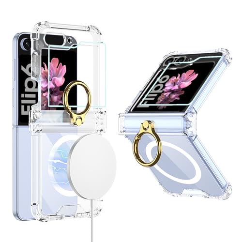 CeeEee Hülle für Samsung Galaxy Z Flip 6 5g Ring Scharnierschutz Handyhülle Silikon Stoßstange Case mit Kleiner Bildschirmschutz Schnelles Aufladen Cover - Transparent CeeEee Hülle für Samsung Galaxy Z Flip 6 5g Ring Scharnierschutz Handyhülle Silikon Stoßstange Case mit Kleiner Bildschirmschutz Schnelles Aufladen Cover - Transparent von CeeEee