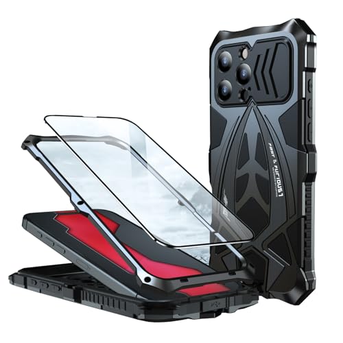 CeeEee Hülle für iPhone 16 Pro Max Outdoor Militär Protction Case Stoßfeste Metall Handyhülle mit Bildschirmschutz Panzerhülle - Schwarz CeeEee Hülle für iPhone 16 Pro Max Outdoor Militär Protction Case Stoßfeste Metall Handyhülle mit Bildschirmschutz Panzerhülle - Schwarz von CeeEee