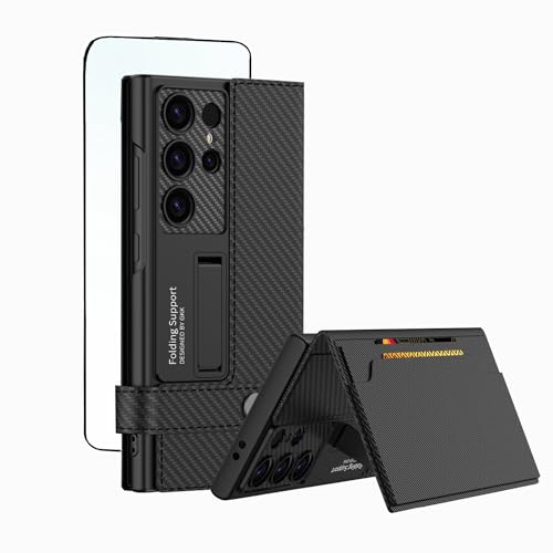 CeeEee Lederhülle für Samsung Galaxy S24 Ultra 5g Two Card Slots and Kameraschutz Leder Case with Stand Function Protective Cover - Kohlefaser CeeEee Lederhülle für Samsung Galaxy S24 Ultra 5g Two Card Slots and Kameraschutz Leder Case with Stand Function Protective Cover - Kohlefaser von CeeEee
