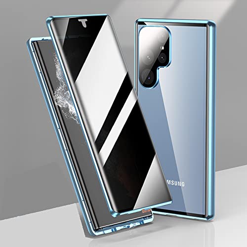 CeeEee Samsung Galaxy S22 Ultra Handyhülle Sichtschutz Metallrahmen Privacy Hülle Magnetische Adsorption Anti-Peep Case mit Dual Glas 360-Grad - Blau CeeEee Samsung Galaxy S22 Ultra Handyhülle Sichtschutz Metallrahmen Privacy Hülle Magnetische Adsorption Anti-Peep Case mit Dual Glas 360-Grad - Blau von CeeEee