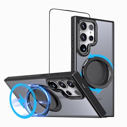 CeeEee Samsung Galaxy S24 Ultra Handyhülle Ständer 360° Drehbar Schutzhülle Silikon Matte Dünne Kameraschutz Case - Schwarz CeeEee Samsung Galaxy S24 Ultra Handyhülle Ständer 360° Drehbar Schutzhülle Silikon Matte Dünne Kameraschutz Case - Schwarz von CeeEee