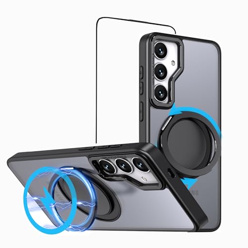 CeeEee Samsung S24 Plus Hülle Ständer 360° Drehbar Schutzhülle Silikon Matte Stoßfeste Kratzfest Handyhülle - Schwarz CeeEee Samsung S24 Plus Hülle Ständer 360° Drehbar Schutzhülle Silikon Matte Stoßfeste Kratzfest Handyhülle - Schwarz von CeeEee