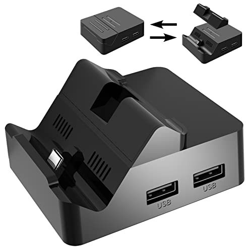Cehensy Switch Docking Station, Dock für Nintendo Switch/OLED TV-Konsolenmodus, Tragbarer Ladestation HD Adapter kompatibel mit HDMI, USB 3.0 Anschluss,Type-C von Cehensy