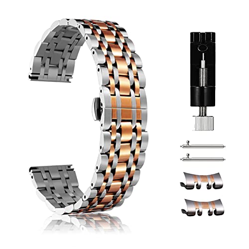CeiBand 22MM Armband für Huawei Watch GT 5 /GT 5 Pro 46 mm/GT 4/GT 4 Pro, Edelstahl Mesh Metall Ersatzarmband, Herren Damen Uhrenarmbänder für Huawei Watch 4/4 Pro/Ultimate/Buds - Silber/Roségold CeiBand 22MM Armband für Huawei Watch GT 5 /GT 5 Pro 46 mm/GT 4/GT 4 Pro, Edelstahl Mesh Metall Ersatzarmband, Herren Damen Uhrenarmbänder für Huawei Watch 4/4 Pro/Ultimate/Buds - Silber/Roségold von CeiBand