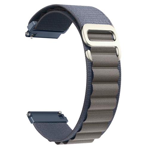 CeiBand Alpine Loop Nylon Armband Kompatibel mit 20mm 22mm, G-Haken Edelstahl Metall Schnalle Sport Uhrenarmband Herren Damen Ersatzband für 20mm 22mm -(20mm Blau+Grau) von CeiBand