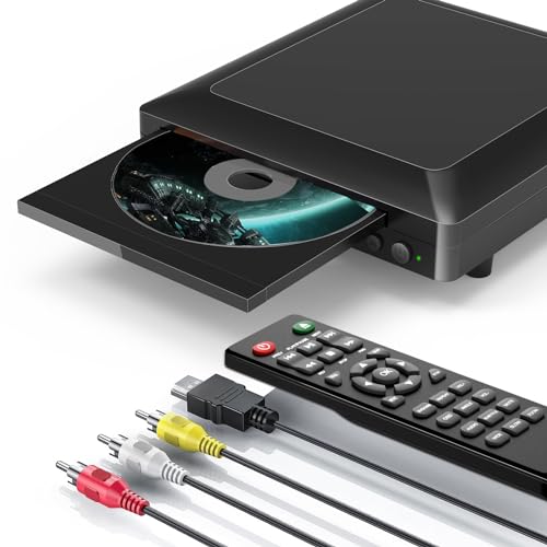 Ceihoit Mini DVD Player für TV HDMI/AV Ausgang mit Kabel enthalten, HD 1080P Upscaling, USB Eingang, Alle Regionen frei, Fehler Korrektur, integriertes PAL/NTSC System, DVD CD Player von Ceihoit