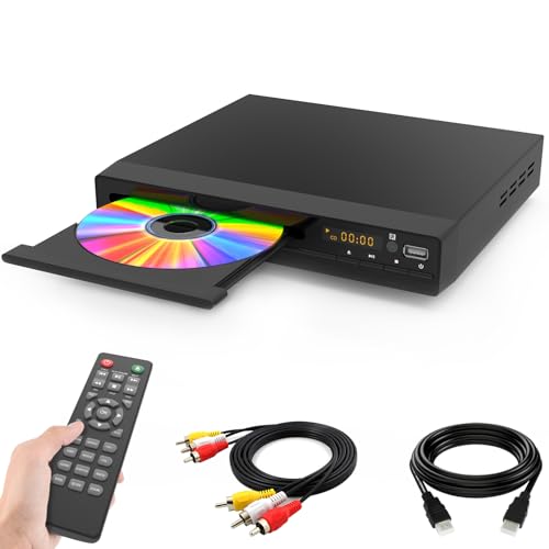 DVD CD Player für Fernseher, Up-Convert to HD 1080p, All Region, Breakpoint Memory, Eingebautes PAL/NTSC, USB 2.0 von Ceihoit