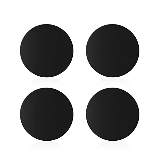 Cekite 3M Kleber Metallplatte, 4 Stück Metallplatte Metallplättchen Selbstklebend Set für Magnet KFZ Handyhalterung Sehr Dünn Ersatzplatten für Handy und Tablet (4 Runden) (Schwarz) von Cekite