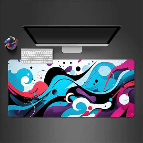 Gaming Mauspad,XXL 900x400x2mm Bunte Graffiti abstrakt Mauspad,Groß Erweiterte Tischunterlage,Waschbares Mousepad,rutschfeste Gummi Mousepad für PC,Laptop Verbessert Präzision und Geschwindigkei Gaming Mauspad,XXL 900x400x2mm Bunte Graffiti abstrakt Mauspad,Groß Erweiterte Tischunterlage,Waschbares Mousepad,rutschfeste Gummi Mousepad für PC,Laptop Verbessert Präzision und Geschwindigkei von Cekog