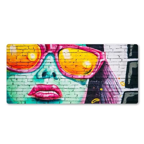 Gaming Mauspad 400x900x3mm,Straßen-Graffiti XXL Mousepad,rutschfest Tischunterlage Large Size Groß,verbessert Präzision und Geschwindigkeit,abwaschbar - für Heimbüro Maus und Tastatur von Cekog