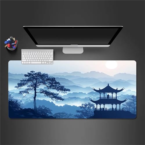 Gaming Mauspad 700x400x3mm XXL Mauspad,Abstrakte Blaue Landschaft Mauspad,Mousepad mit vernähten Kanten, mit Gummi Anti Rutsch Mousepad für Home Office Arbeit Spiel Gaming Mauspad 700x400x3mm XXL Mauspad,Abstrakte Blaue Landschaft Mauspad,Mousepad mit vernähten Kanten, mit Gummi Anti Rutsch Mousepad für Home Office Arbeit Spiel von Cekog