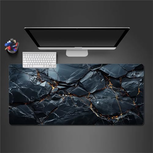 Gaming Mauspad 800x400x3mm XXL Mauspad,Schwarzer Stein Mauspad,Mousepad mit vernähten Kanten, mit Gummi Anti Rutsch Mousepad für Home Office Arbeit Spiel Gaming Mauspad 800x400x3mm XXL Mauspad,Schwarzer Stein Mauspad,Mousepad mit vernähten Kanten, mit Gummi Anti Rutsch Mousepad für Home Office Arbeit Spiel von Cekog