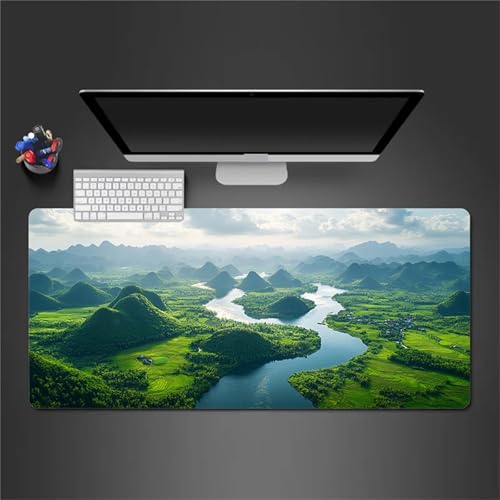 Gaming Mousepad XXL 900x300x2mm Groß Mausped,Natürliche Flüsse Mauspad mit Motiv,rutschfest Schreibtischunterlage,Verbessert Gaming Mauspad Präzision und Geschwindigkei,Mauspad für Büro,Zuhause von Cekog