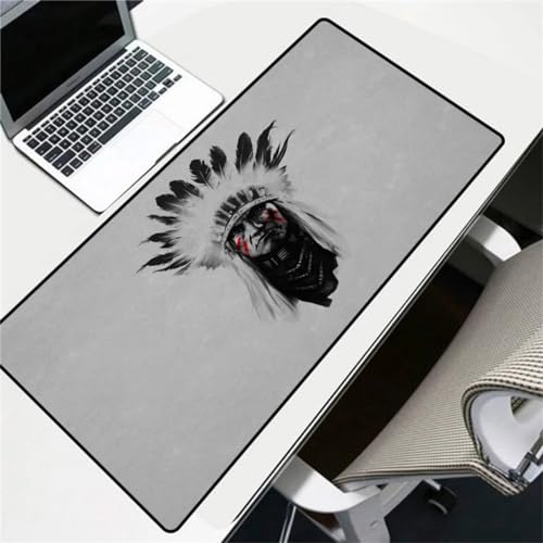 Mauspad Gaming XXL,400x900x2mm Groß Mousepad,Wasserdicht Mouse Mat Pad mit Anti-Rutsch Gummibasis,mit Genähte Kanten,Mausmatte für Computer,Laptop,Tastatur - Grauer indischer Mann Mauspad Gaming XXL,400x900x2mm Groß Mousepad,Wasserdicht Mouse Mat Pad mit Anti-Rutsch Gummibasis,mit Genähte Kanten,Mausmatte für Computer,Laptop,Tastatur - Grauer indischer Mann von Cekog