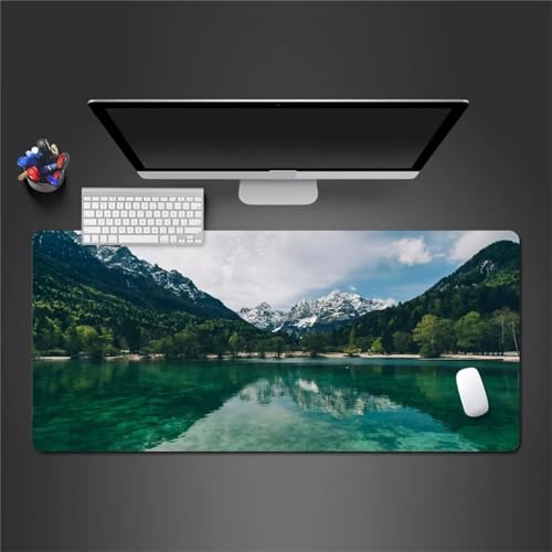 Mauspad Gaming XXL,600x300x2mm Groß Mousepad,Wasserdicht Mouse Mat Pad mit Anti-Rutsch Gummibasis,mit Genähte Kanten,Mausmatte für Computer,Laptop,Tastatur - Grüner Waldsee Mauspad Gaming XXL,600x300x2mm Groß Mousepad,Wasserdicht Mouse Mat Pad mit Anti-Rutsch Gummibasis,mit Genähte Kanten,Mausmatte für Computer,Laptop,Tastatur - Grüner Waldsee von Cekog