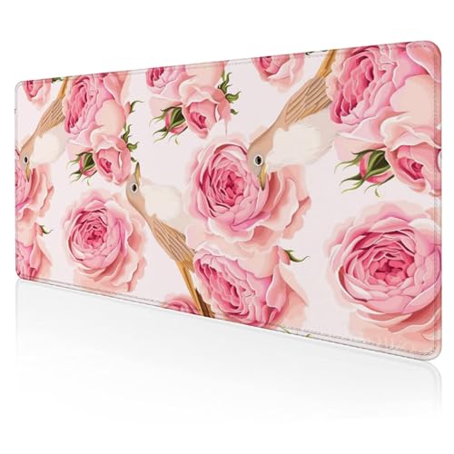 Mauspad Gaming XXL,600x300x2mm Groß Mousepad,Wasserdicht Mouse Mat Pad mit Anti-Rutsch Gummibasis,mit Genähte Kanten,Mausmatte für Computer,Laptop,Tastatur - Rosa Rose Blumen Mauspad Gaming XXL,600x300x2mm Groß Mousepad,Wasserdicht Mouse Mat Pad mit Anti-Rutsch Gummibasis,mit Genähte Kanten,Mausmatte für Computer,Laptop,Tastatur - Rosa Rose Blumen von Cekog