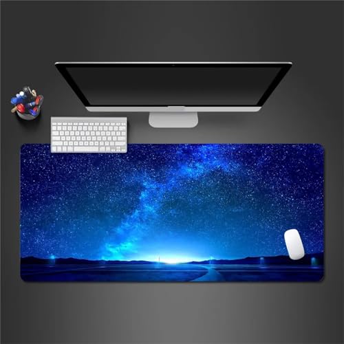 Mauspad Gaming XXL,700x400x3mm Groß Mousepad,Wasserdicht Mouse Mat Pad mit Anti-Rutsch Gummibasis,mit Genähte Kanten,Mausmatte für Computer,Laptop,Tastatur - Blauer Sternenhimmel Mauspad Gaming XXL,700x400x3mm Groß Mousepad,Wasserdicht Mouse Mat Pad mit Anti-Rutsch Gummibasis,mit Genähte Kanten,Mausmatte für Computer,Laptop,Tastatur - Blauer Sternenhimmel von Cekog