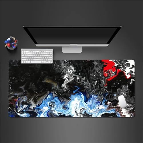 Mauspad Gaming XXL,800x400x3mm Groß Mousepad,Wasserdicht Mouse Mat Pad mit Anti-Rutsch Gummibasis,mit Genähte Kanten,Mausmatte für Computer,Laptop,Tastatur - Schwarz Blau Rot Mauspad Gaming XXL,800x400x3mm Groß Mousepad,Wasserdicht Mouse Mat Pad mit Anti-Rutsch Gummibasis,mit Genähte Kanten,Mausmatte für Computer,Laptop,Tastatur - Schwarz Blau Rot von Cekog