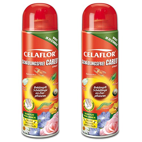 GARDOPIA Sparpaket: 2 x 400ml Celaflor 6608 Schädlingsfrei Careo Spray NEU, Gebrauchsfertig + Gardopia Zeckenzange mit Lupe von Celaflor