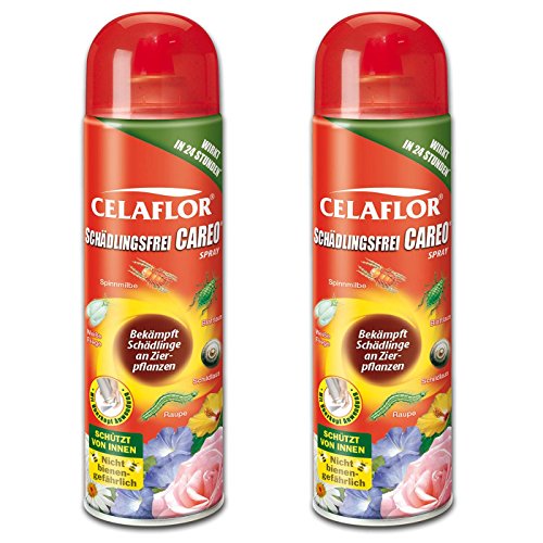 GARDOPIA Sparpaket: 2 x 400ml Celaflor 6608 Schädlingsfrei Careo Spray NEU, Gebrauchsfertig + Gardopia Zeckenzange mit Lupe von Celaflor