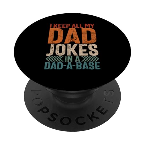 I Keep All My Dad Witze In A Dad A Base Retro-Vatertag PopSockets Klebender PopGrip I Keep All My Dad Witze In A Dad A Base Retro-Vatertag PopSockets Klebender PopGrip von Celebrate Fathers Day Gifts Dad Papa Father