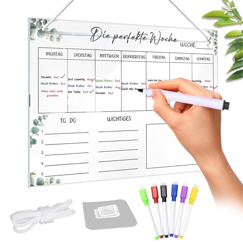 Celestia Wochenplaner Abwischbar, To Do liste abwischbar, Haushaltsplan Memoboard mit 6 Whiteboard-Stift Haushaltsplan zum Aufhängen To Do Liste für den Haushalt aus Acrylglas Celestia Wochenplaner Abwischbar, To Do liste abwischbar, Haushaltsplan Memoboard mit 6 Whiteboard-Stift Haushaltsplan zum Aufhängen To Do Liste für den Haushalt aus Acrylglas von Celestia