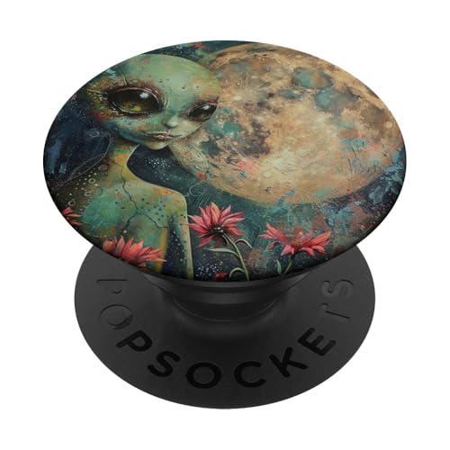 Himmelsmond Alien PopSockets Klebender PopGrip Himmelsmond Alien PopSockets Klebender PopGrip von Celestial Boho Accessoires