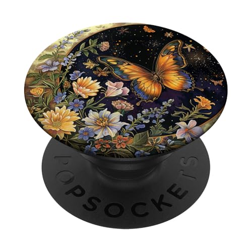 Himmlischer Schmetterlingsmond Schwarz PopSockets Klebender PopGrip Himmlischer Schmetterlingsmond Schwarz PopSockets Klebender PopGrip von Celestial Boho Accessoires