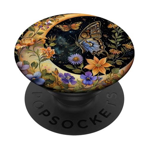 Himmlischer Schmetterlingsmond Schwarz PopSockets Klebender PopGrip Himmlischer Schmetterlingsmond Schwarz PopSockets Klebender PopGrip von Celestial Boho Accessoires