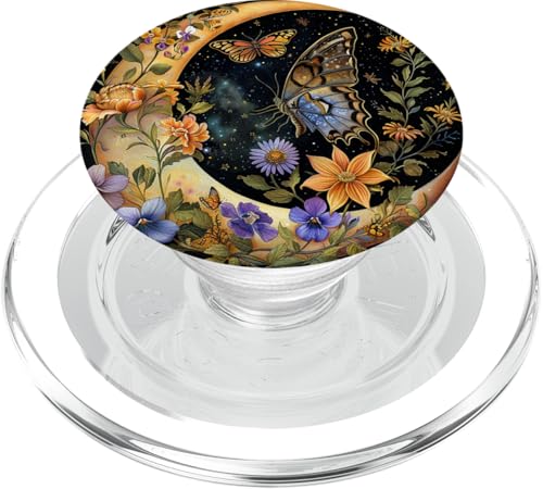 Himmlischer Schmetterlingsmond Schwarz PopSockets PopGrip für MagSafe Himmlischer Schmetterlingsmond Schwarz PopSockets PopGrip für MagSafe von Celestial Boho Accessoires
