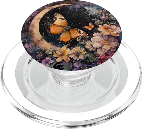 Himmlischer Schmetterlingsmond Schwarz PopSockets PopGrip für MagSafe Himmlischer Schmetterlingsmond Schwarz PopSockets PopGrip für MagSafe von Celestial Boho Accessoires