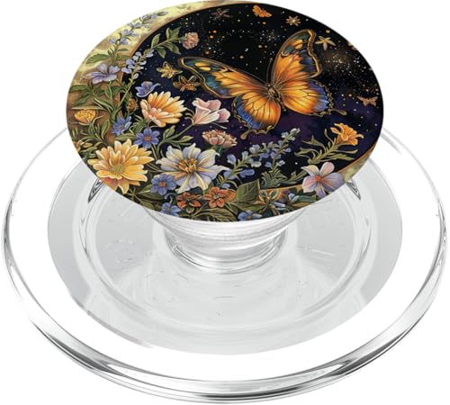Himmlischer Schmetterlingsmond Schwarz PopSockets PopGrip für MagSafe Himmlischer Schmetterlingsmond Schwarz PopSockets PopGrip für MagSafe von Celestial Boho Accessoires