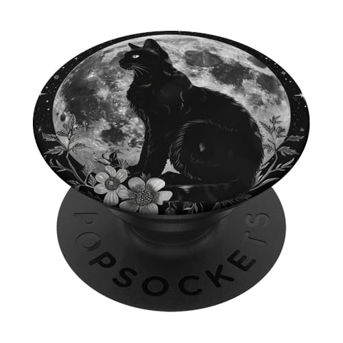 Katze Celestial Boho Halbmond Schwarz PopSockets Klebender PopGrip Katze Celestial Boho Halbmond Schwarz PopSockets Klebender PopGrip von Celestial Boho Accessoires