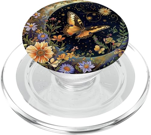 Monarch Butterfly Celestial Schwarz PopSockets PopGrip für MagSafe Monarch Butterfly Celestial Schwarz PopSockets PopGrip für MagSafe von Celestial Boho Accessoires