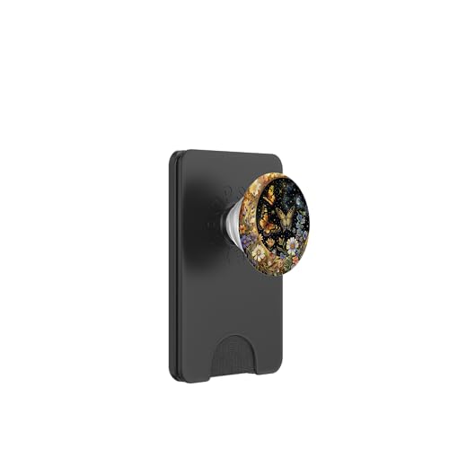 Monarch Butterfly Celestial Schwarz PopSockets PopWallet für MagSafe von Celestial Boho Accessoires