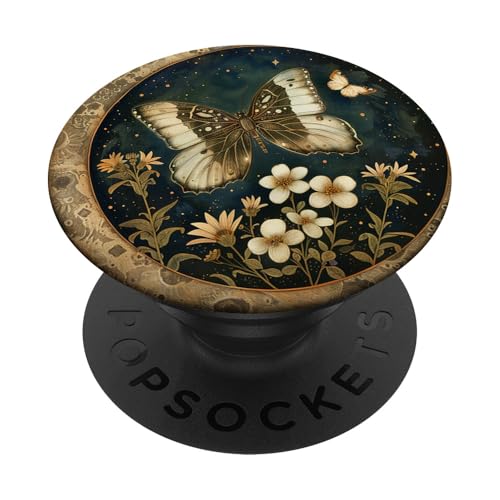 Mond, Himmelsfalter, Wildblume PopSockets Klebender PopGrip von Celestial Boho Accessoires