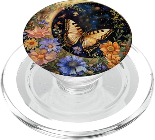 Mond, Himmelsfalter, Wildblume PopSockets PopGrip für MagSafe Mond, Himmelsfalter, Wildblume PopSockets PopGrip für MagSafe von Celestial Boho Accessoires