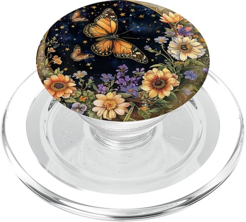 Mond, Himmelsfalter, Wildblume PopSockets PopGrip für MagSafe Mond, Himmelsfalter, Wildblume PopSockets PopGrip für MagSafe von Celestial Boho Accessoires