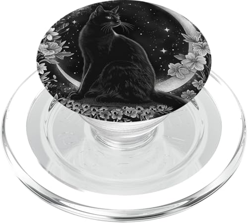 Moon Celestial Wildblumen Katze PopSockets PopGrip für MagSafe Moon Celestial Wildblumen Katze PopSockets PopGrip für MagSafe von Celestial Boho Accessoires