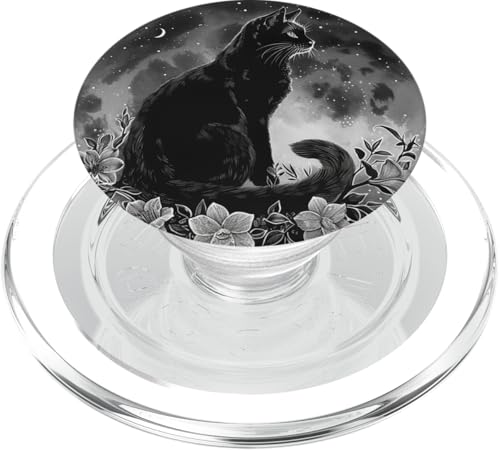 Moon Celestial Wildblumen Katze PopSockets PopGrip für MagSafe Moon Celestial Wildblumen Katze PopSockets PopGrip für MagSafe von Celestial Boho Accessoires