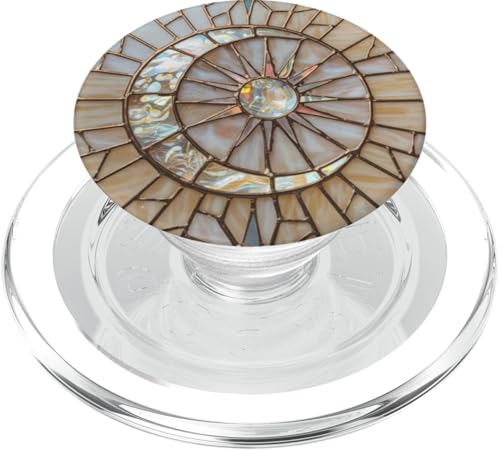 Himmlischer Mond und Sterne, Buntglas-Mosaik, Vintage-Perle PopSockets PopGrip für MagSafe Himmlischer Mond und Sterne, Buntglas-Mosaik, Vintage-Perle PopSockets PopGrip für MagSafe von Celestial Moon and Stars Stained Glass Mosaic