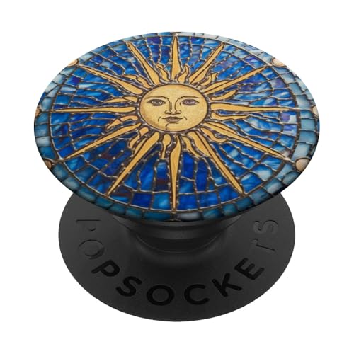 Himmlischer Mond und Sterne, Buntglas-Mosaik PopSockets Klebender PopGrip Himmlischer Mond und Sterne, Buntglas-Mosaik PopSockets Klebender PopGrip von Celestial Moon and Stars Stained Glass Mosaic
