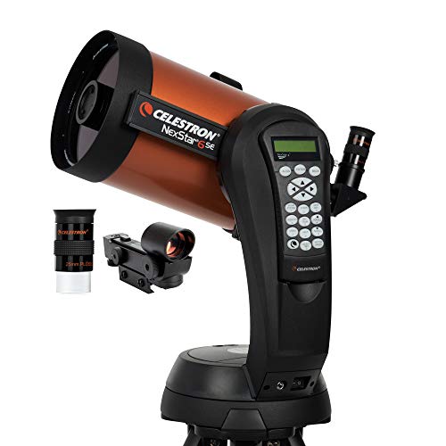 Celestron 11068 NexStar 6SE computergesteuertes Schmidt-Cassegrain-Teleskop mit vollautomatisierter Halterung, SkyAlign-Technologie und XLT-Beschichtung, Schwarz/orange von Celestron