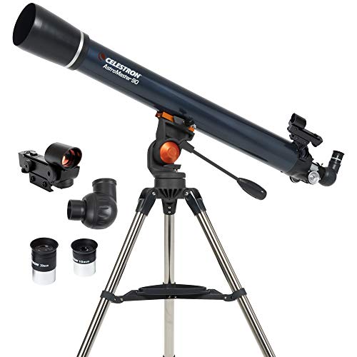 Celestron 21063 AstroMaster 90AZ Refraktor-Teleskop, dunkelblau von Celestron