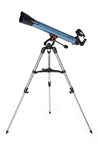 Celestron 22402 Inspire 80AZ Refractor Telescope with Built-In Smartphone Adapter, Blue von Celestron